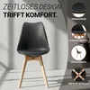 Küchenstuhl Schwarz Schalenstuhl Kunststoff Holzbeine Produktbild-Vorschau 3