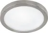 A close-up, front-facing view of a round, silver-toned ceiling light with a frosted white diffuser. Podgląd zdjęcia produktu