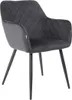 HOMLA SHELTON Veloursstuhl grau 56x60x84cm Produktbild-Vorschau 1