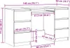 A diagram showing the dimensions of a desk. Anteprima dell’immagine prodotto