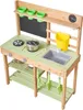 SucceBuy Spielküche für Kinder, Holzspielküche mit Herd, Produktbild-Vorschau 1