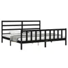 vidaXL Massivholzbett mit Kopfteil Schwarz 200x200 cm -  Produktbild-Vorschau 16