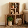 Sada dřevěných beden s plamenovým vzorem 50 x 40 x 30 cm – Náhled obrázku produktu 6