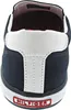 The back view of a navy blue and white sneaker. Náhled obrázku produktu