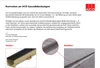 A document explaining corrosion on ACO cast iron covers, with before and after images of a drainage channel. Produktbild-Vorschau