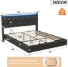 Lit Coffre 140x200 cmPolyuréthaneNoir, LED, Charge USB, Voir les images du produit 3