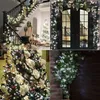 A collage of four images showcasing Christmas decorations, including a staircase with lights, a doorway with garland, a decorated Christmas tree, and ivy with lights. Produktbild-Vorschau