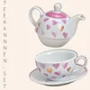 Tea for One Tee Set Herzen rosa gold Produktbild-Vorschau 4