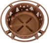 A top-down view of a copper-colored metal fire pit with a decorative cut-out pattern of trees around the rim. Produktbild-Vorschau