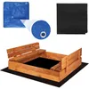 Springos® Sandkasten mit Sitzbänken 120 x 120 cm Produktbild-Vorschau 5