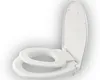 A white toilet seat with a built-in child seat, shown with the lid open. Produktbild-Vorschau