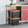 vidaXL Rohový stůl šedý 55 x 55 x 85 cm ocel a vysoce Náhled obrázku produktu 2