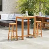 An outdoor patio setting with a bar table and stools, a sectional sofa, and a buffet table. Produktbild-Vorschau