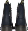 A pair of black Dr. Martens boots with floral embroidery, shown from the back. Produktbild-Vorschau
