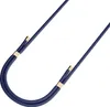 A close-up studio shot of a blue cord with gold accents, forming a U-shape. Produktbild-Vorschau