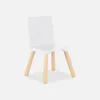 A white children's chair with natural wood legs is shown against a white background. Anteprima dell’immagine prodotto