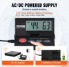 A digital scale with various features highlighted, including AC/DC power supply and battery options, shown with accompanying accessories. Náhled obrázku produktu
