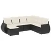 7-tlg. Garten-Sofagarnitur - mit Kissen Schwarz Poly Rattan Produktbild-Vorschau 2