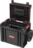 A black Qbrick system pro cart 2.0 plus box deTools on wheels is shown with its lid open. Anteprima dell’immagine prodotto