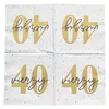 20 Servietten zum 40. Geburtstag 33 x 33 cm - weiß gold Produktbild-Vorschau 2