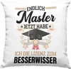 Trendation - Master Abschluss Geschenk Deko-Kissen mit Produktbild-Vorschau 1