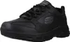 A black Skechers shoe is shown from a side angle against a white background. Voir les images du produit