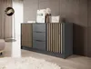 A modern living room setting with a sideboard, floor lamp, and decorative items. Náhled obrázku produktu
