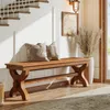 Schuhbank aus Massivholz, 140 cm lange Landhaus-Sitzbänke, Produktbild-Vorschau 4
