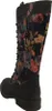 A single black boot with a floral pattern on a white background. Voir les images du produit