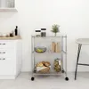 vidaXL Portaoggetti a 3 ripiani con rotelle 60x35x81 cm Anteprima dell’immagine prodotto 8