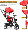 4 in 1 Baby-Dreirad Kinderdreirad Lenkstange Fahrrad Baby Produktbild-Vorschau 4
