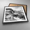Gerahmtes Poster - Schwarzer Rahmen - Berge Nebel Gipfel - Produktbild-Vorschau 3
