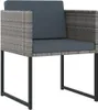 vidaXL 9-tlg. Garten-Essgruppe mit Kissen Poly Rattan Grau Produktbild-Vorschau 2
