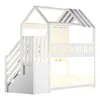 Flieks Etagenbett 90x200cm mit Led, Kinderbett Hausbett mit Produktbild-Vorschau 9