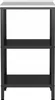 A black and white metal stand with three shelves, presented against a white background. Voir les images du produit