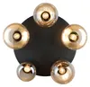 5-lichts plafondlamp Lumina zwart met amber glas Productafbeelding-voorbeeld 8