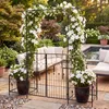 KOMFOTTEU Rosenbogen mit Tür, Gartenbogen aus Metall mit Produktbild-Vorschau 9