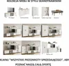 A collage of Scandinavian-style furniture sets, including TV stands, chests of drawers, and coffee tables. Podgląd zdjęcia produktu