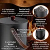 BLACK OAK Ascheeimer TOBA 5L – schwarz mit Deckel, Feger, Produktbild-Vorschau 2