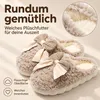 Plüsch Hausschuhe Damen mit Schleife – flauschige Produktbild-Vorschau 2