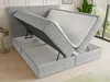 A bed with its storage compartment open, revealing the mattress and storage space. Produktbild-Vorschau