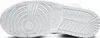 The sole of a white Nike Air Jordan 1 Mid sneaker. Produktbild-Vorschau