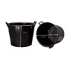 Two black buckets are shown against a white background. One bucket is shown from the side, and the other is shown from a slightly elevated angle, revealing its interior. Produktbild-Vorschau