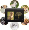 A collage of a pet urn surrounded by circular images of various pets. Náhled obrázku produktu