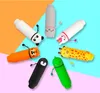 A collection of animal-themed pencil cases arranged in a circular pattern against a colorful background. Voir les images du produit