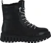 A black leather lace-up boot with silver laces and a thick black sole, shown against a white background. Anteprima dell’immagine prodotto