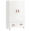 The Living Store Highboard Hochglanz-Weiß 69,5x31x115 cm Produktbild-Vorschau 3
