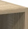 A close-up view of the corner of a wooden cabinet with a light brown wood grain pattern on the top surface and a darker brown wood grain pattern on the side. Produktbild-Vorschau