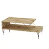 A modern coffee table with a light wood finish and black metal legs, presented on a white background. Náhled obrázku produktu