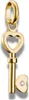 A gold charm in the shape of a key with a heart at the top and a small diamond on the key's bit. Anteprima dell’immagine prodotto